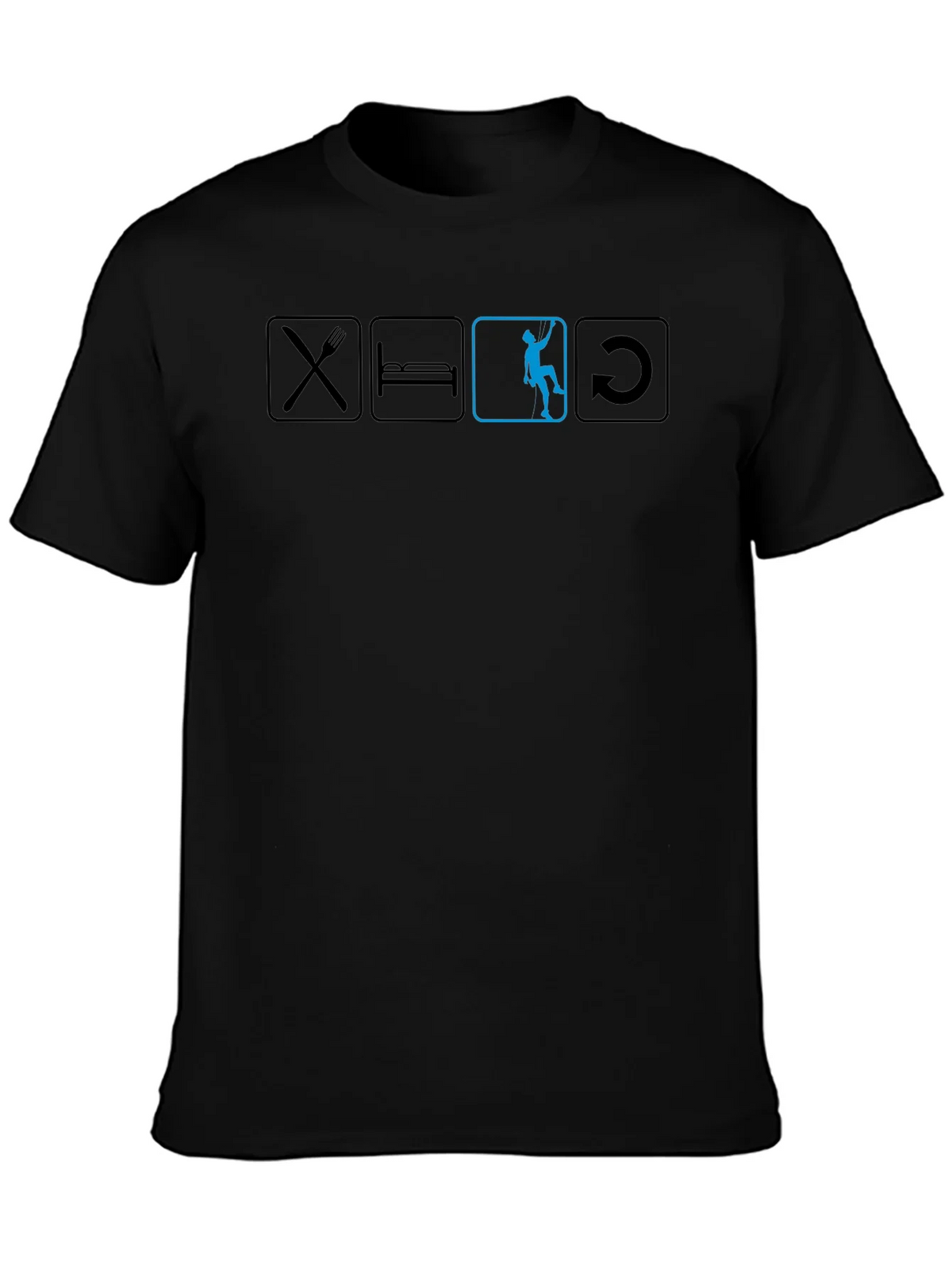 Eat Sleep Climb Repeat Black T-Shirt product image 3