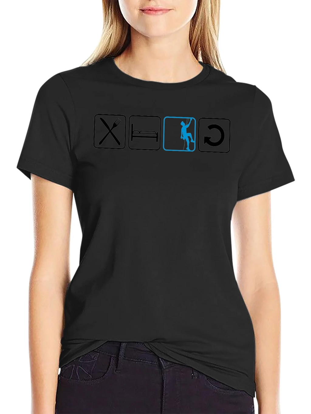 Eat Sleep Climb Repeat Black T-Shirt product image 2