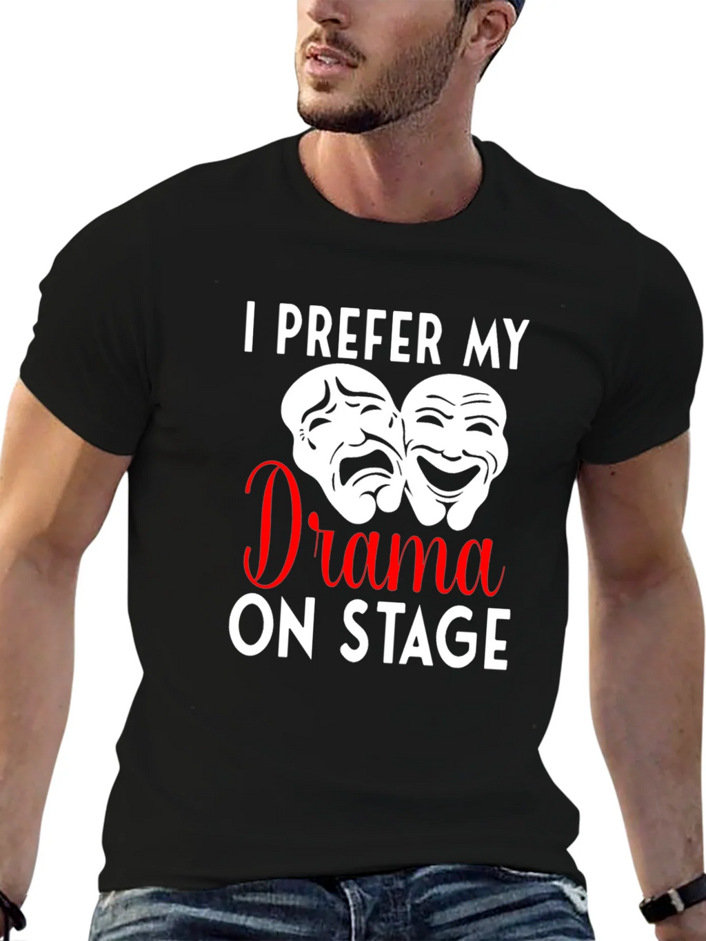 Drama On Stage T-Shirt Theater Mask Design product image 6