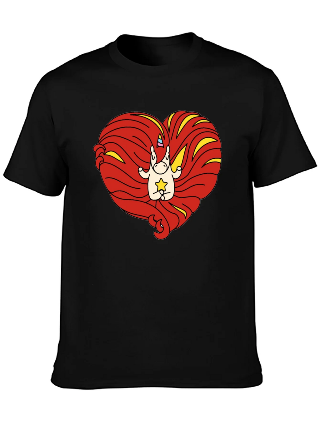 Unicorn Heart Graphic Tee - Mens Black T-Shirt product image 3