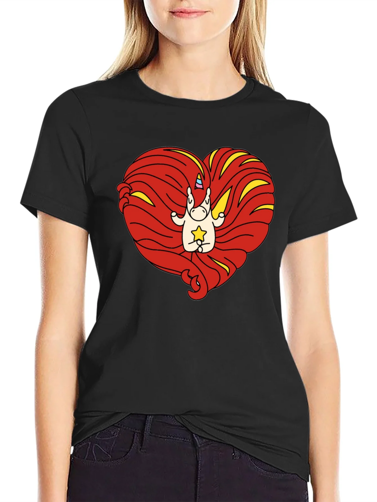 Unicorn Heart Graphic Tee - Mens Black T-Shirt product image 2