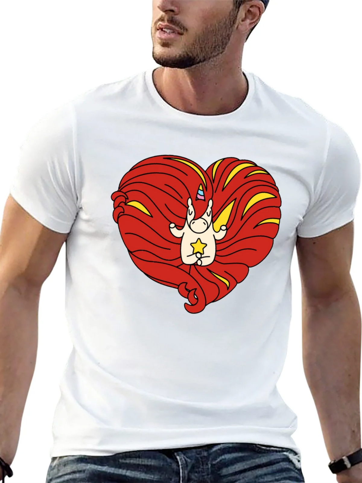 Unicorn Heart Graphic Tee - Mens Black T-Shirt product image 12