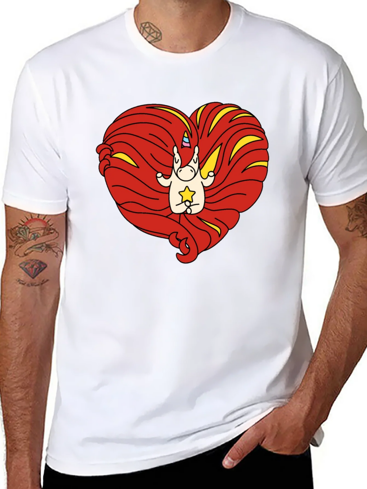 Unicorn Heart Graphic Tee - Mens Black T-Shirt product image 7