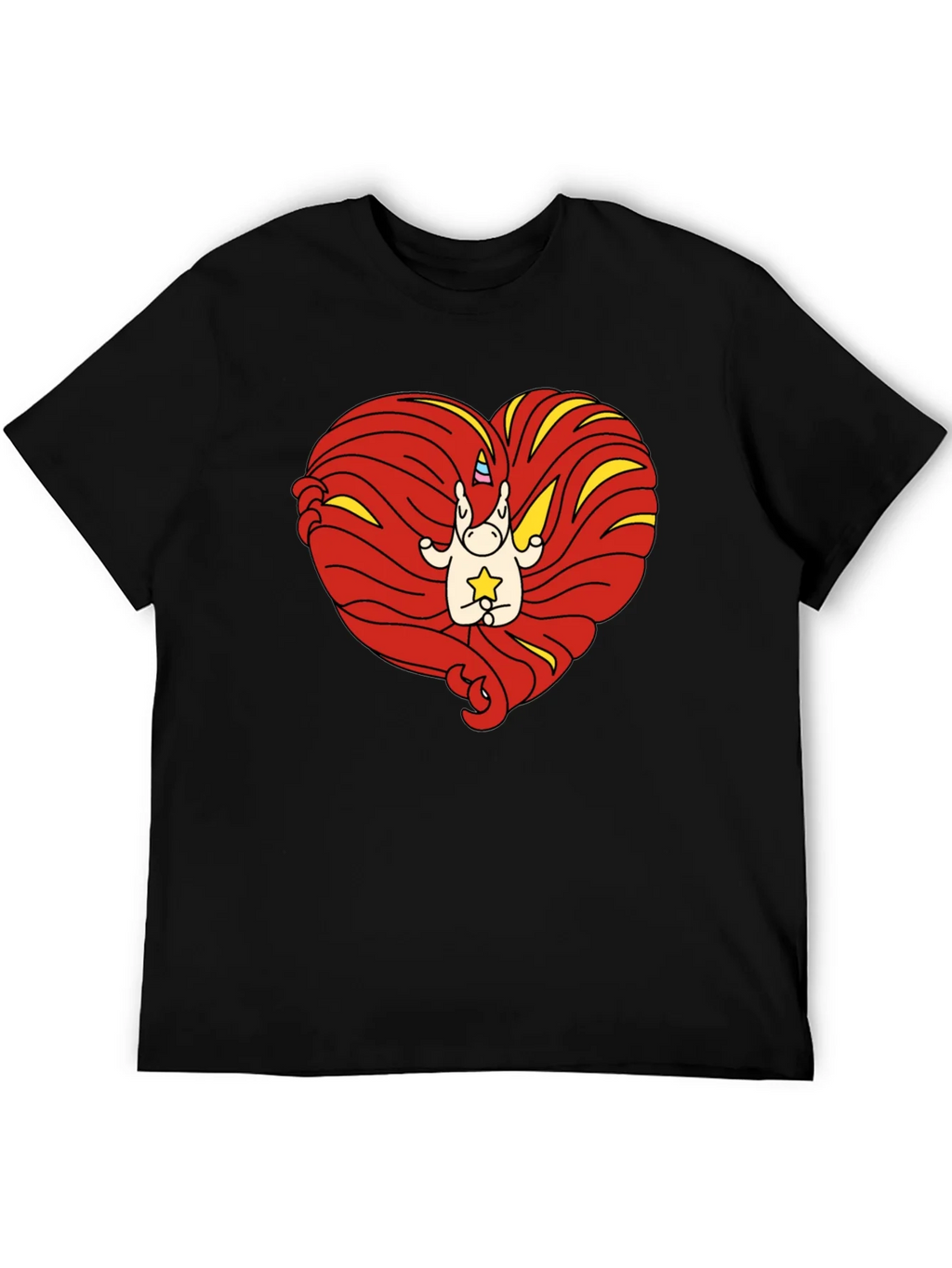 Unicorn Heart Graphic Tee - Mens Black T-Shirt product image 5