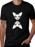 Sphynx Cat Skeleton Graphic Tee - Black product image 1