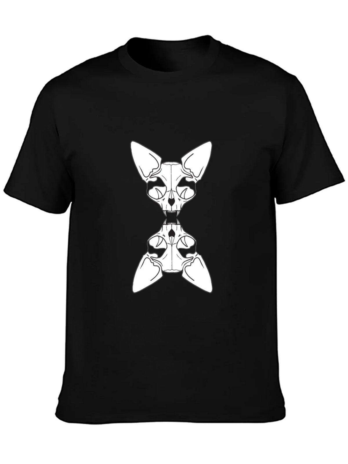 Sphynx Cat Skeleton Graphic Tee - Black product image 3