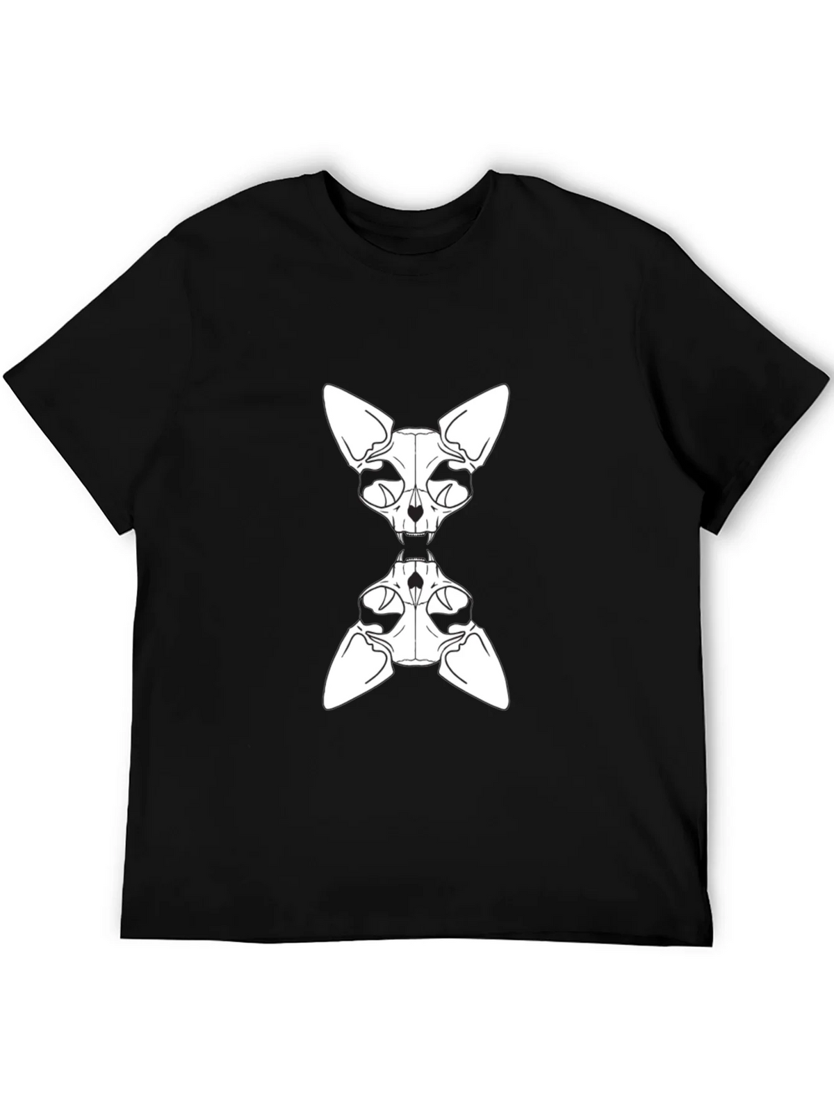 Sphynx Cat Skeleton Graphic Tee - Black product image 4