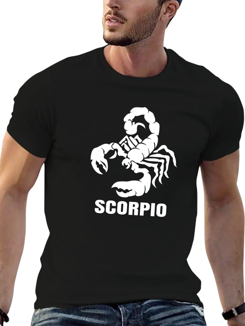 Scorpio Zodiac Graphic Tee - Black Cotton T-Shirt product image 6