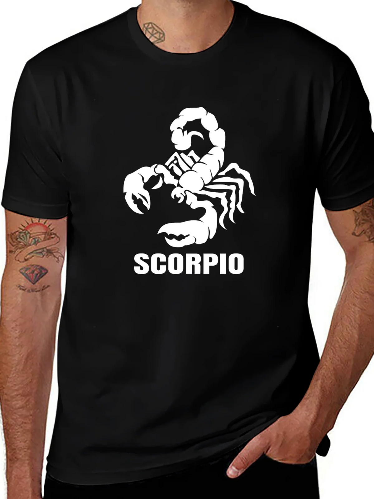 Scorpio Zodiac Graphic Tee - Black Cotton T-Shirt product image 1