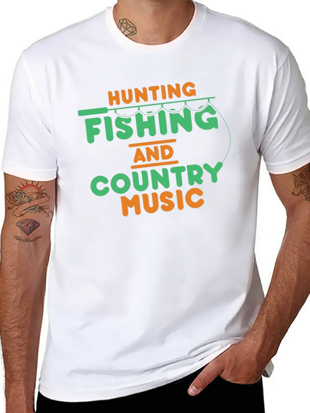 Hunting Fishing & Country Music T-Shirt product image 6