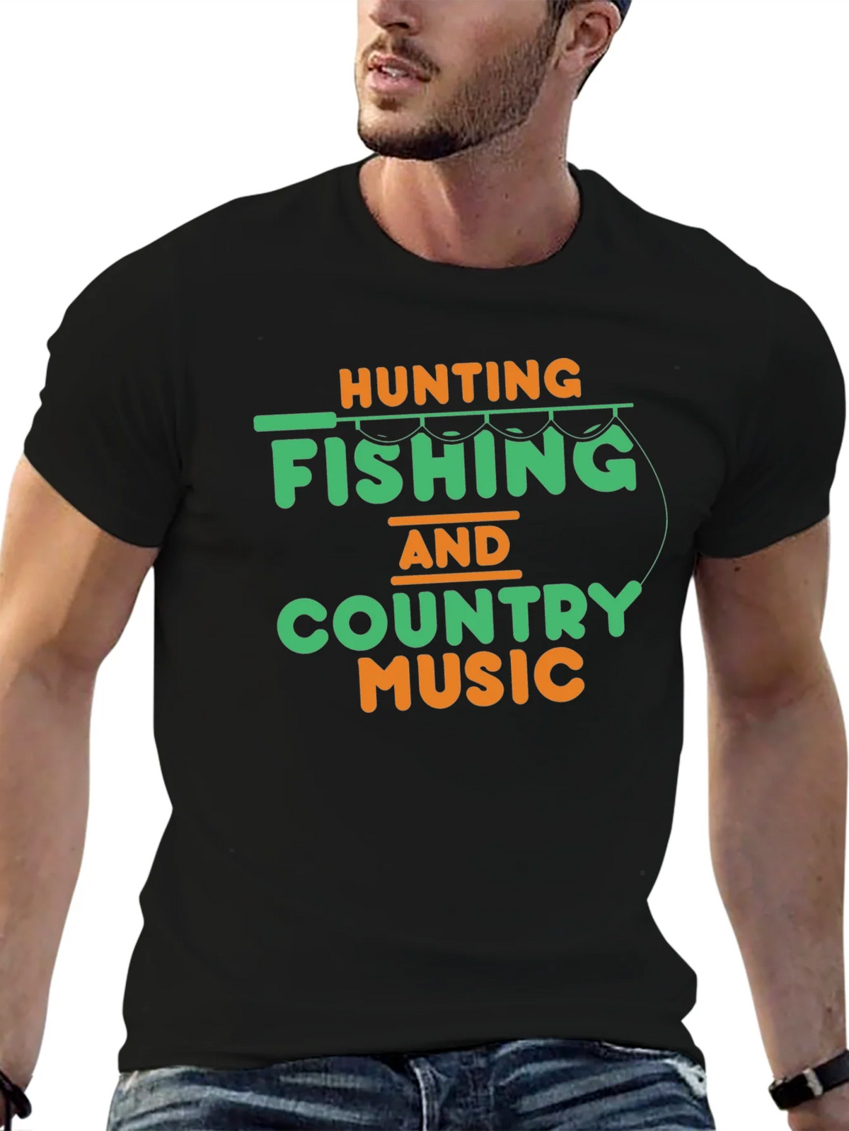 Hunting Fishing & Country Music T-Shirt product image 5