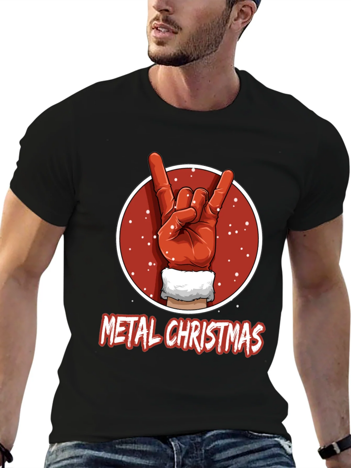 Metal Christmas T-Shirt - Rock On Santa! product image 6