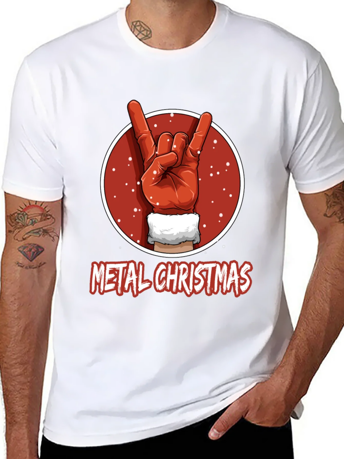 Metal Christmas T-Shirt - Rock On Santa! product image 7