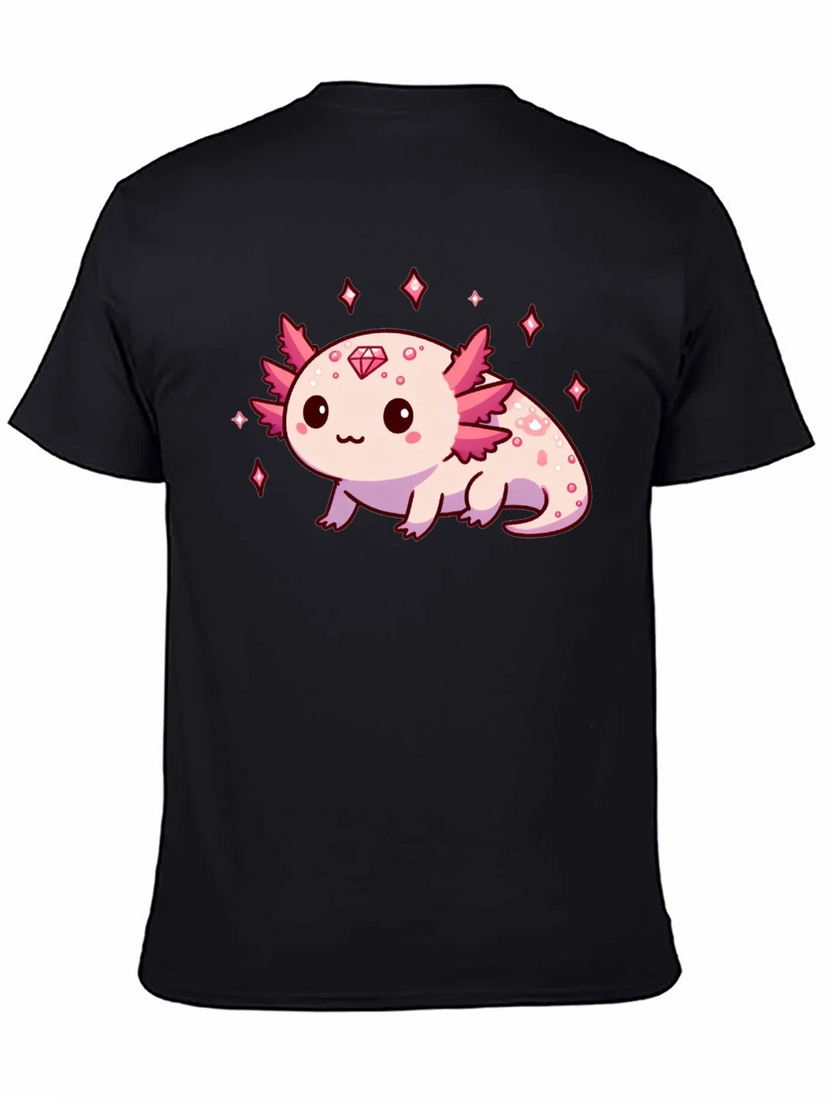Axolotl Diamond Black T-Shirt - Cute & Stylish product image 3
