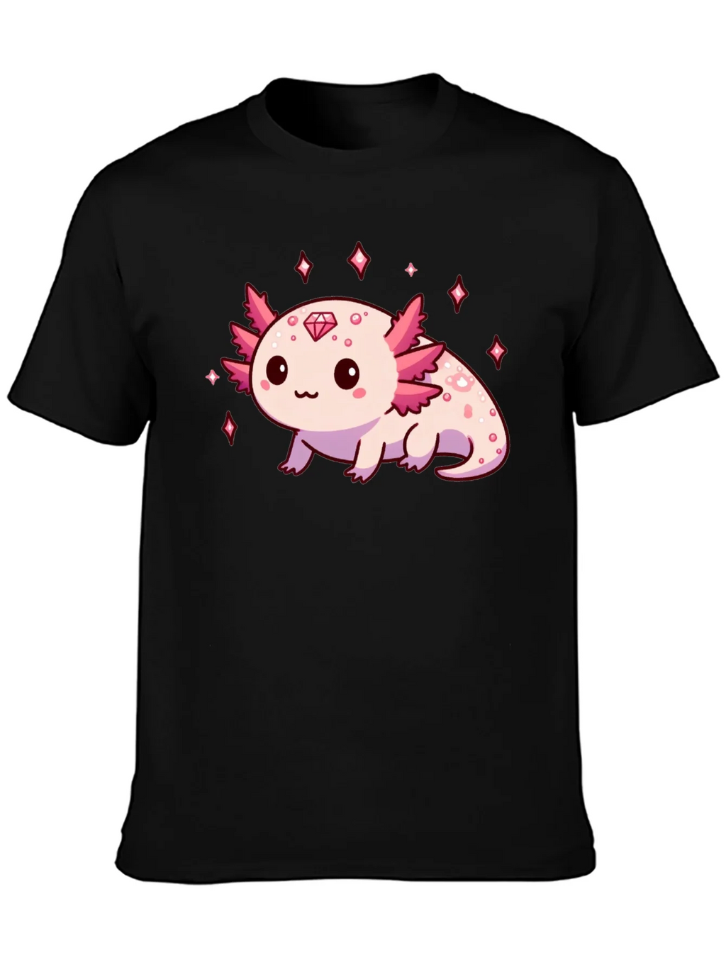 Axolotl Diamond Black T-Shirt - Cute & Stylish product image 2