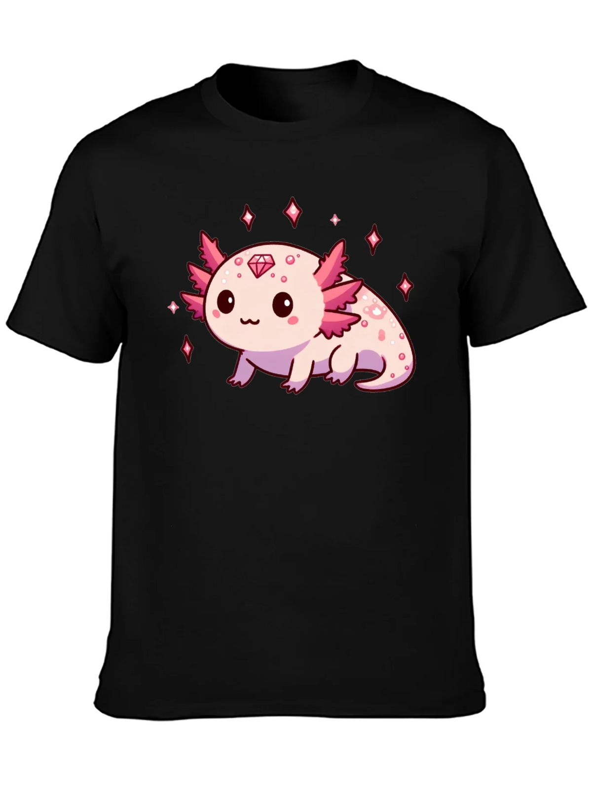 Axolotl Diamond Black T-Shirt - Cute & Stylish product image 2