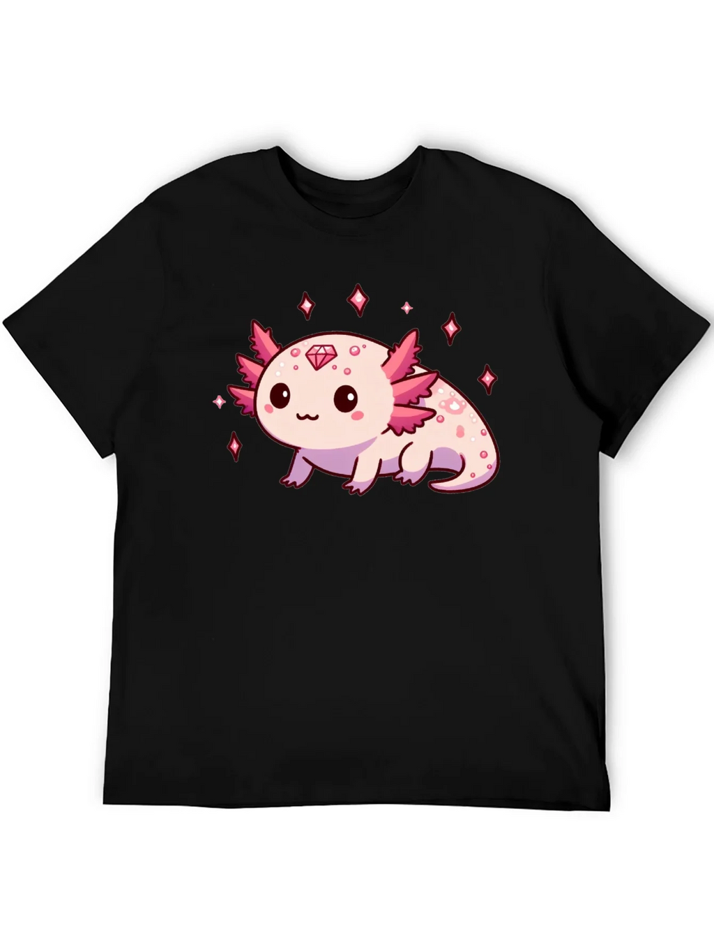 Axolotl Diamond Black T-Shirt - Cute & Stylish product image 4