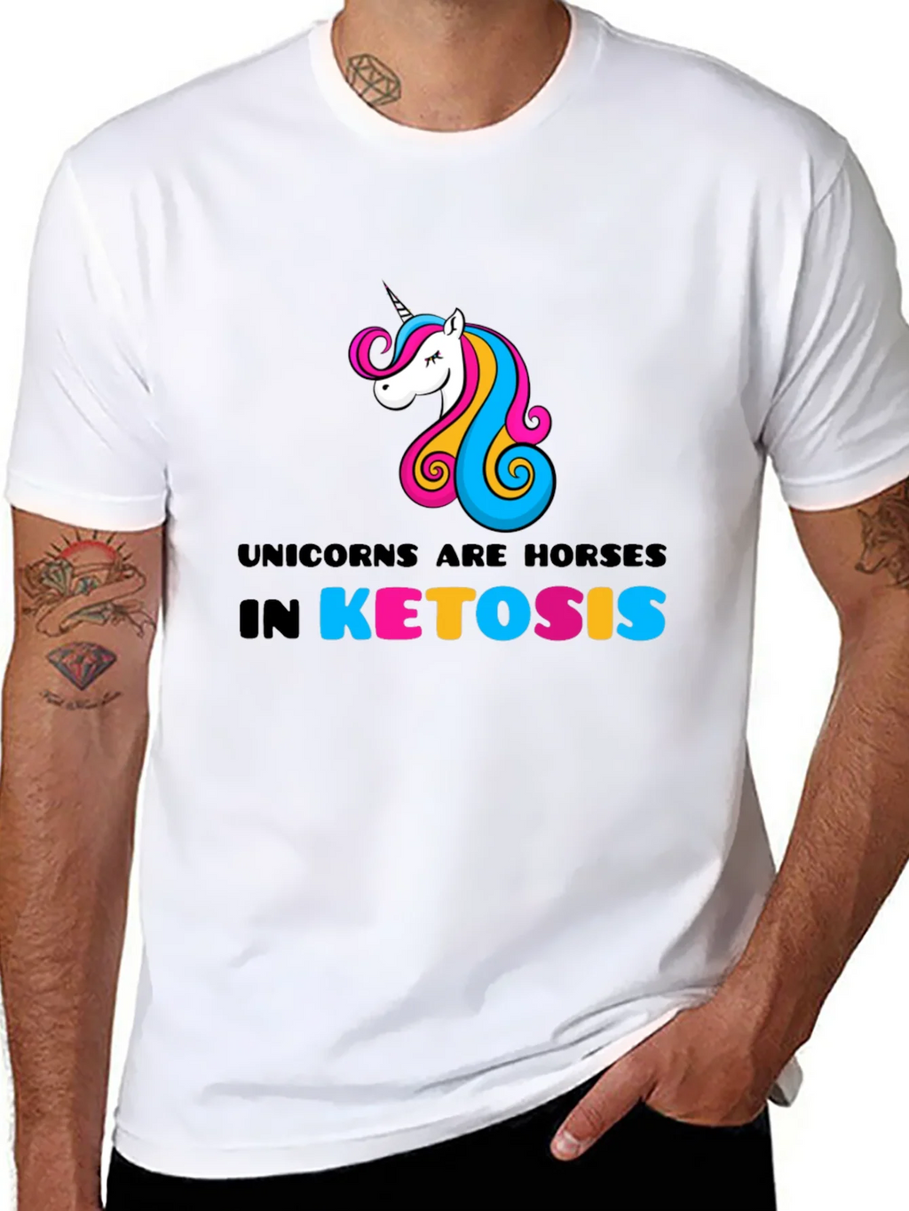 Unicorns Are Horses In Ketosis Graphic Tee product image 7