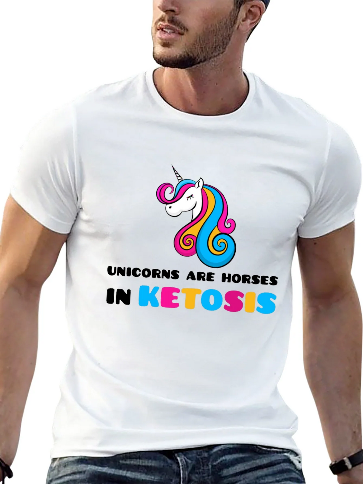 Unicorns Are Horses In Ketosis Graphic Tee product image 12