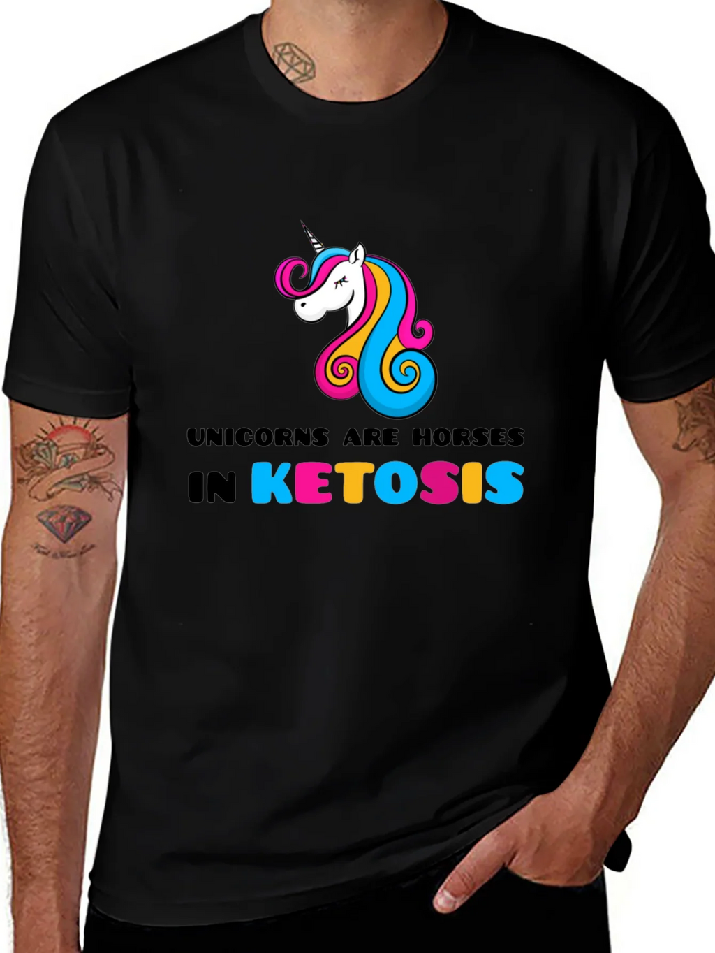 Unicorns Are Horses In Ketosis Graphic Tee product image 1