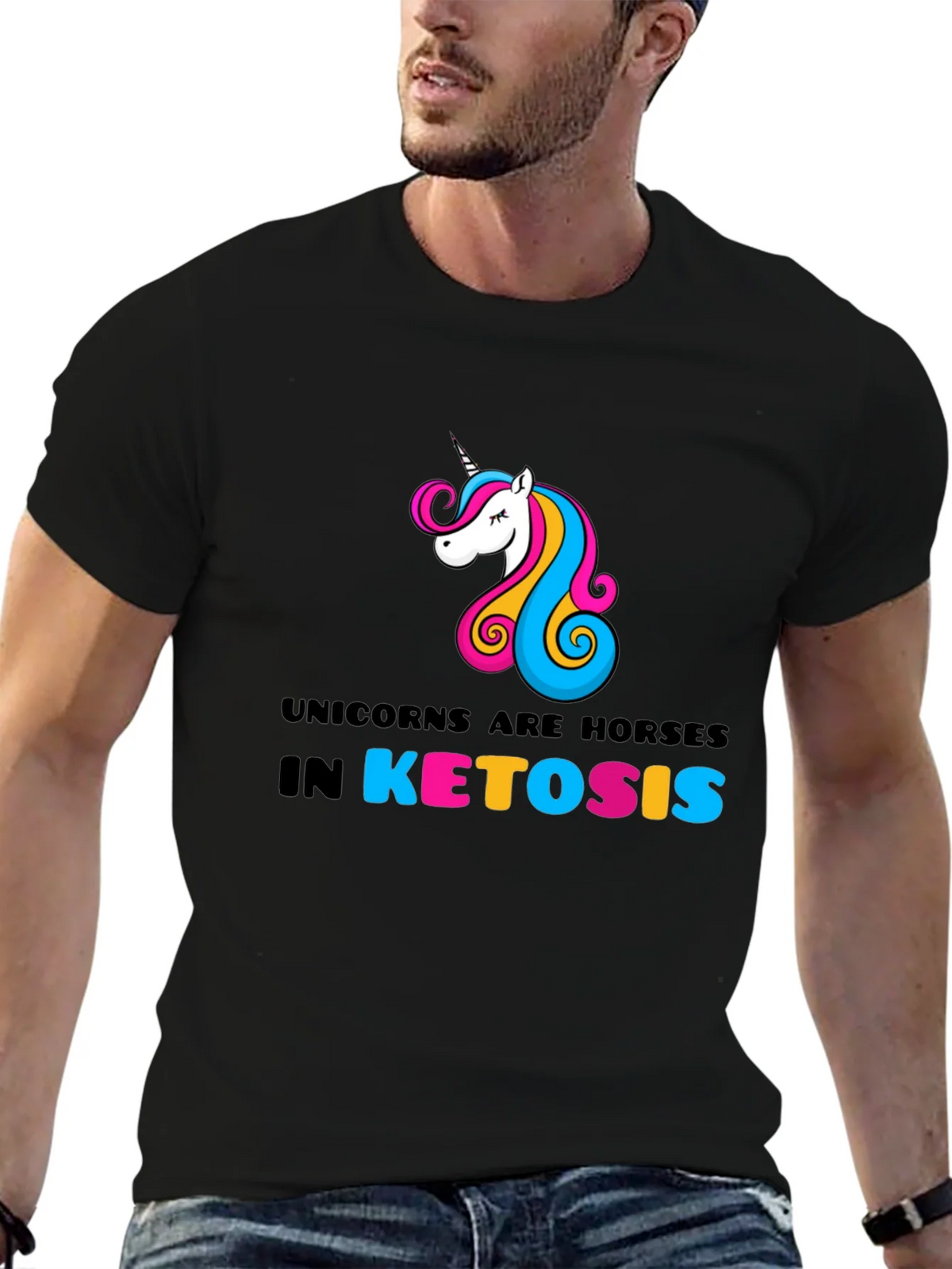 Unicorns Are Horses In Ketosis Graphic Tee product image 6