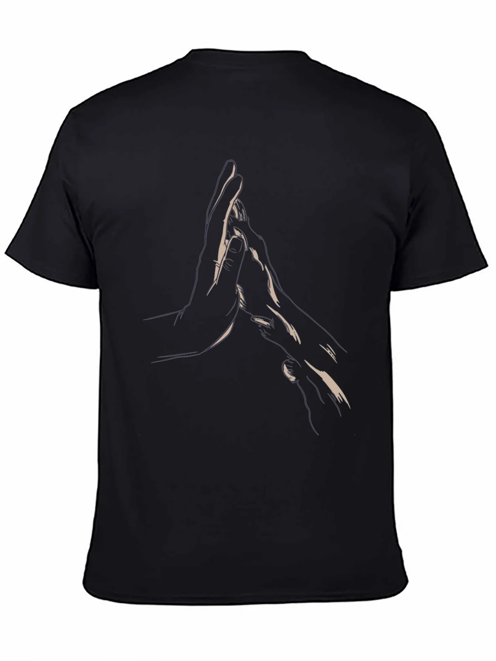 Hand Gesture Print Black T-Shirt product image 2
