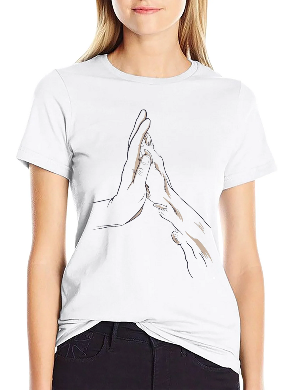 Hand Gesture Print Black T-Shirt product image 5