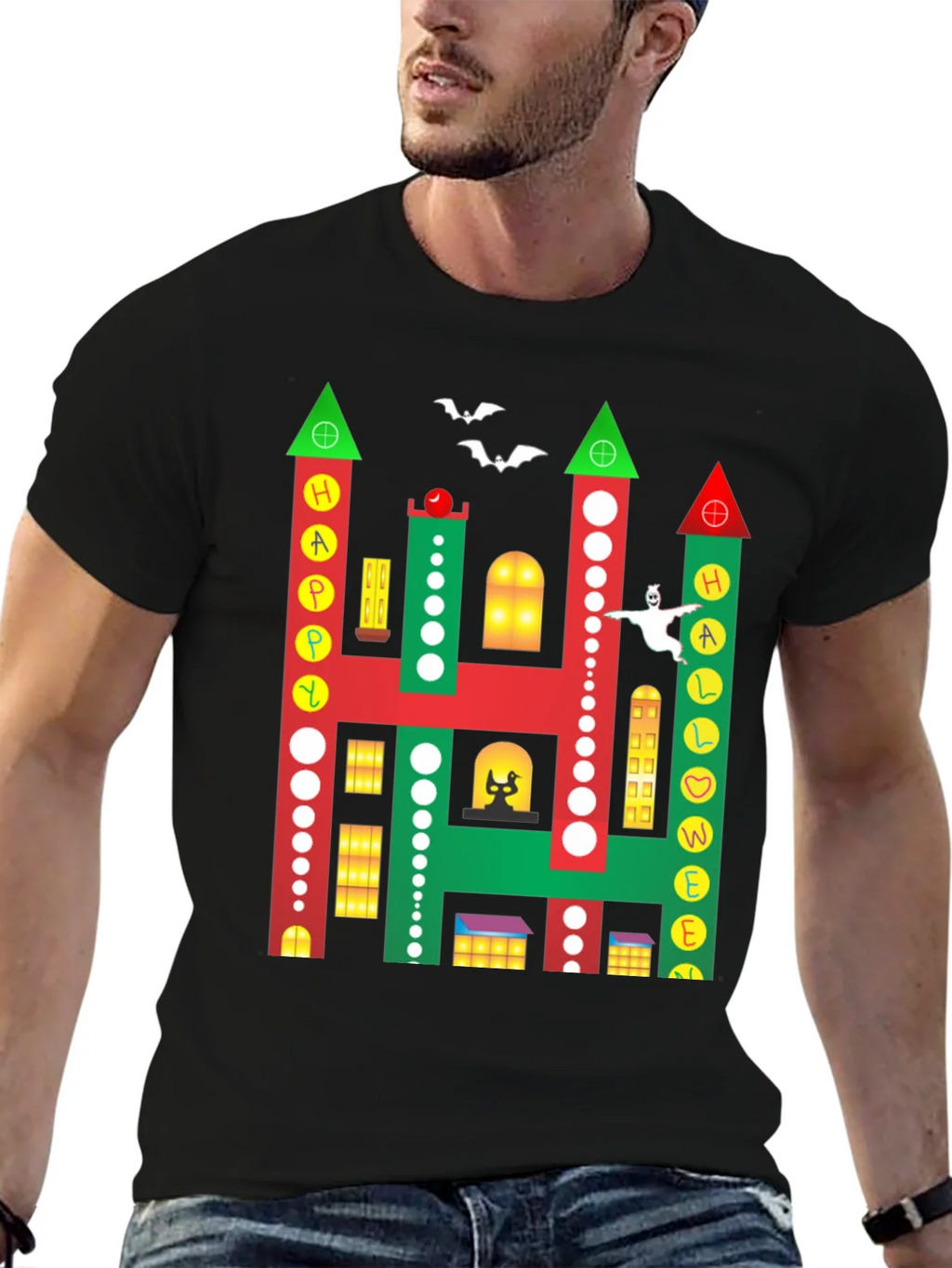 Happy Halloween Building Graphic T-Shirt product image 6