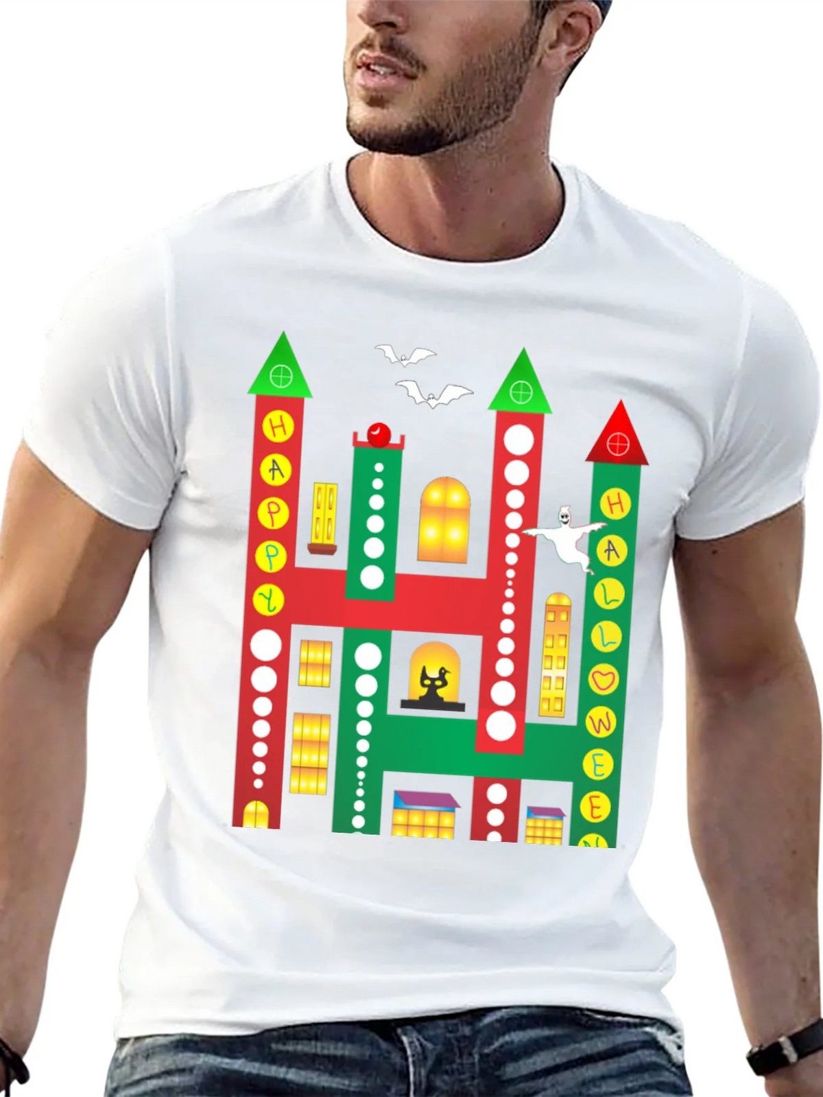 Happy Halloween Building Graphic T-Shirt product image 12