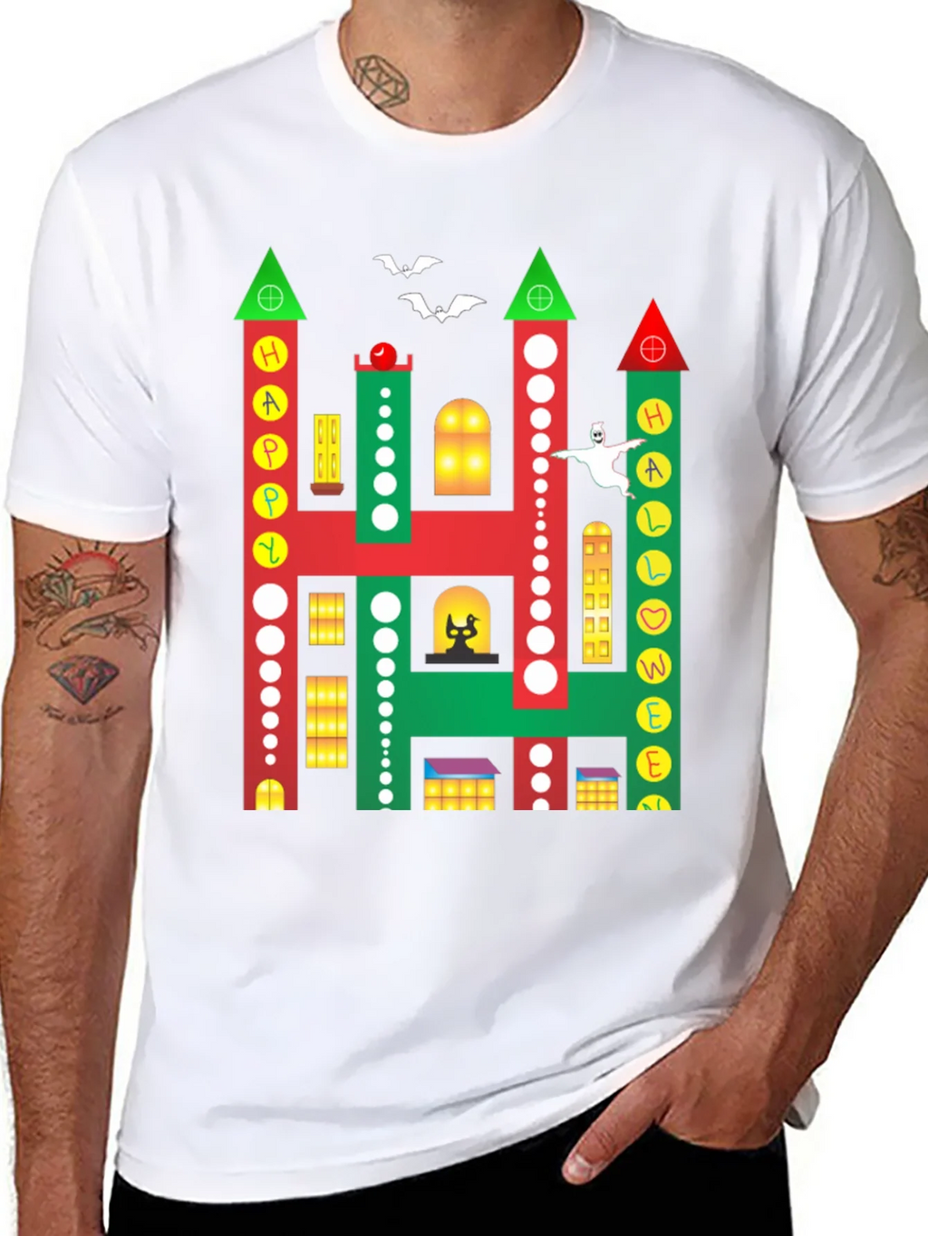 Happy Halloween Building Graphic T-Shirt product image 7