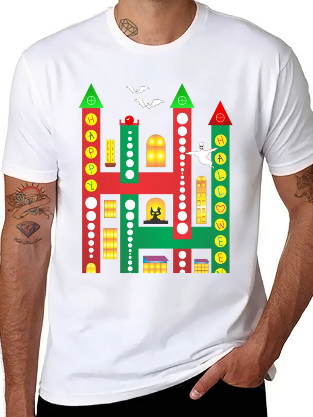 Happy Halloween Building Graphic T-Shirt product image 7