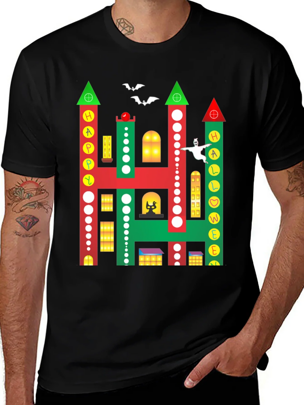 Happy Halloween Building Graphic T-Shirt product image 1
