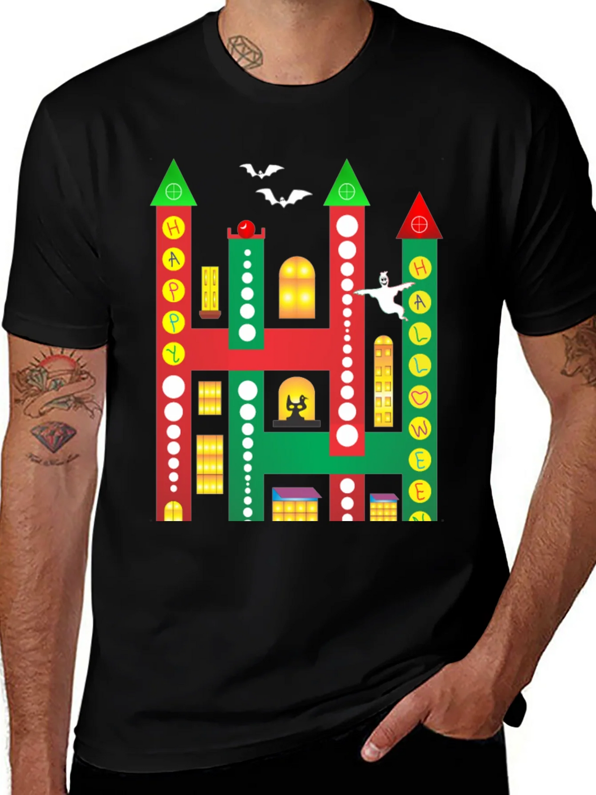 Happy Halloween Building Graphic T-Shirt product image 1