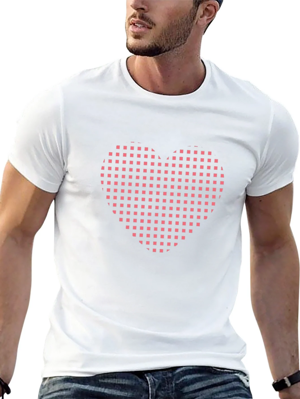 Grid Heart Black T-Shirt product image 12