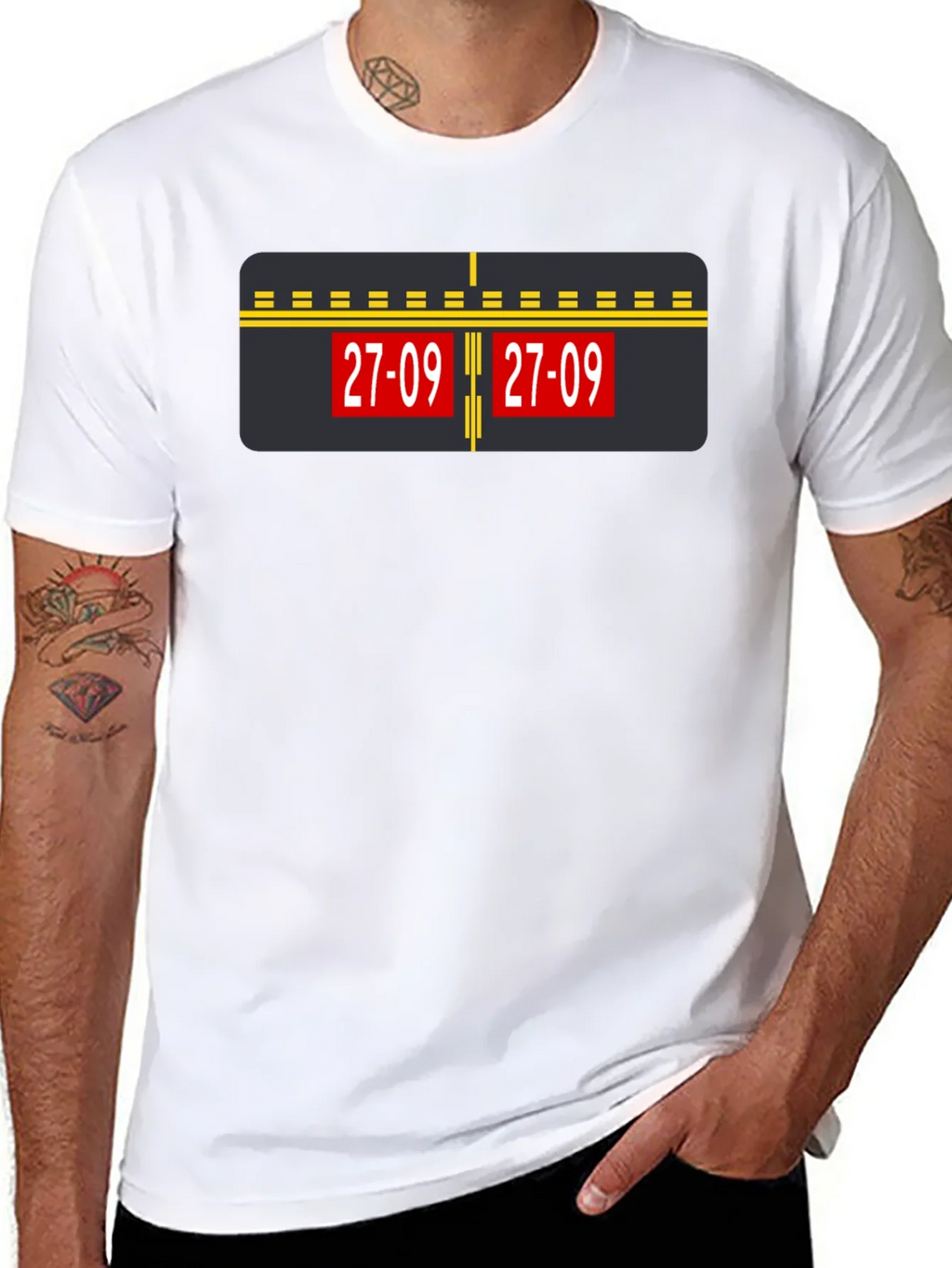 Airport Runway 27-09 Graphic Tee - Black product image 7