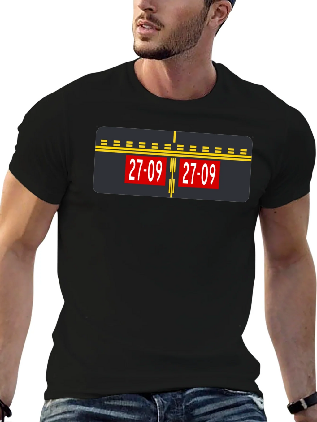 Airport Runway 27-09 Graphic Tee - Black product image 6