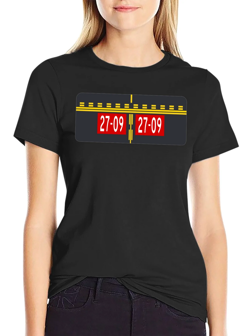 Airport Runway 27-09 Graphic Tee - Black product image 2