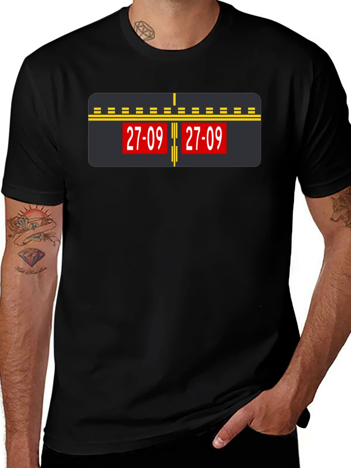 Airport Runway 27-09 Graphic Tee - Black product image 1