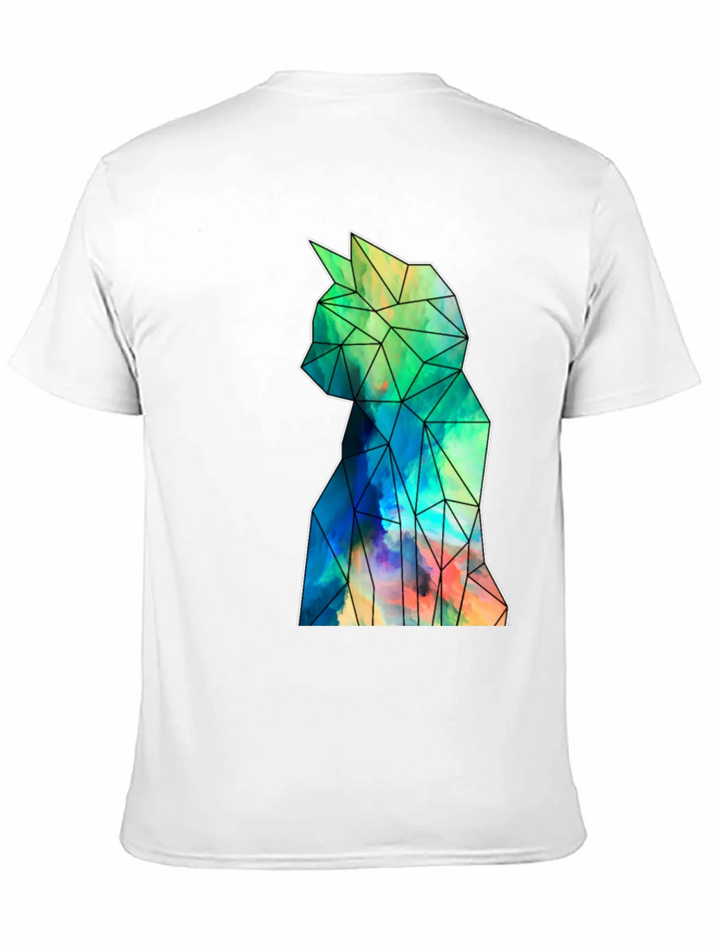 Geometric Cat Art Black T-Shirt - Stylish Mens Tee product image 10