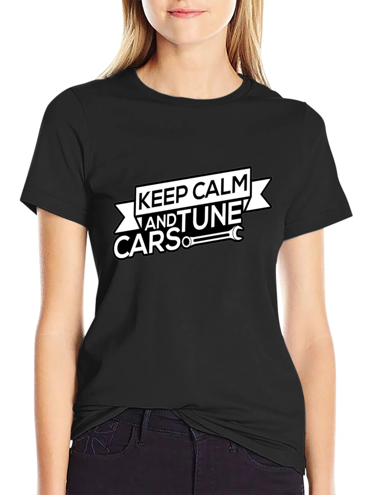 Keep Calm and Tune Cars Black T-Shirt product image 2