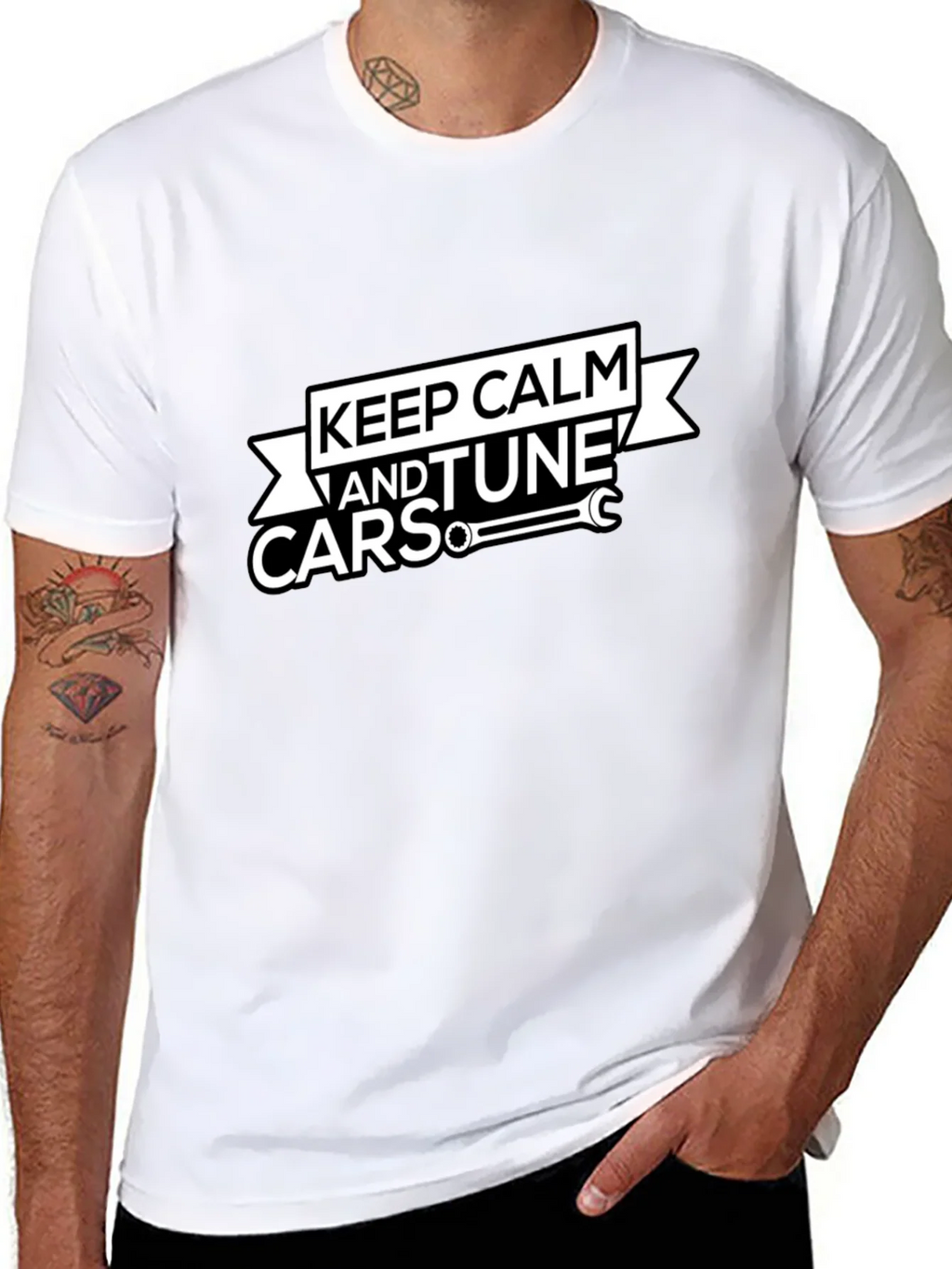 Keep Calm and Tune Cars Black T-Shirt product image 6