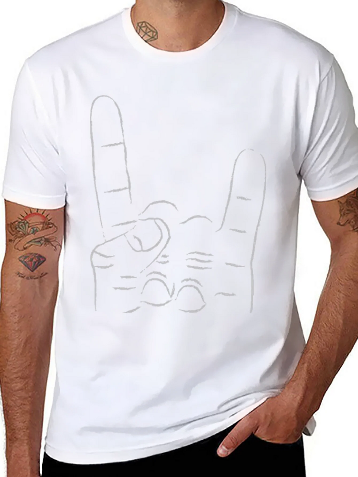 Rock On Hand Graphic Tee - Black T-Shirt product image 6