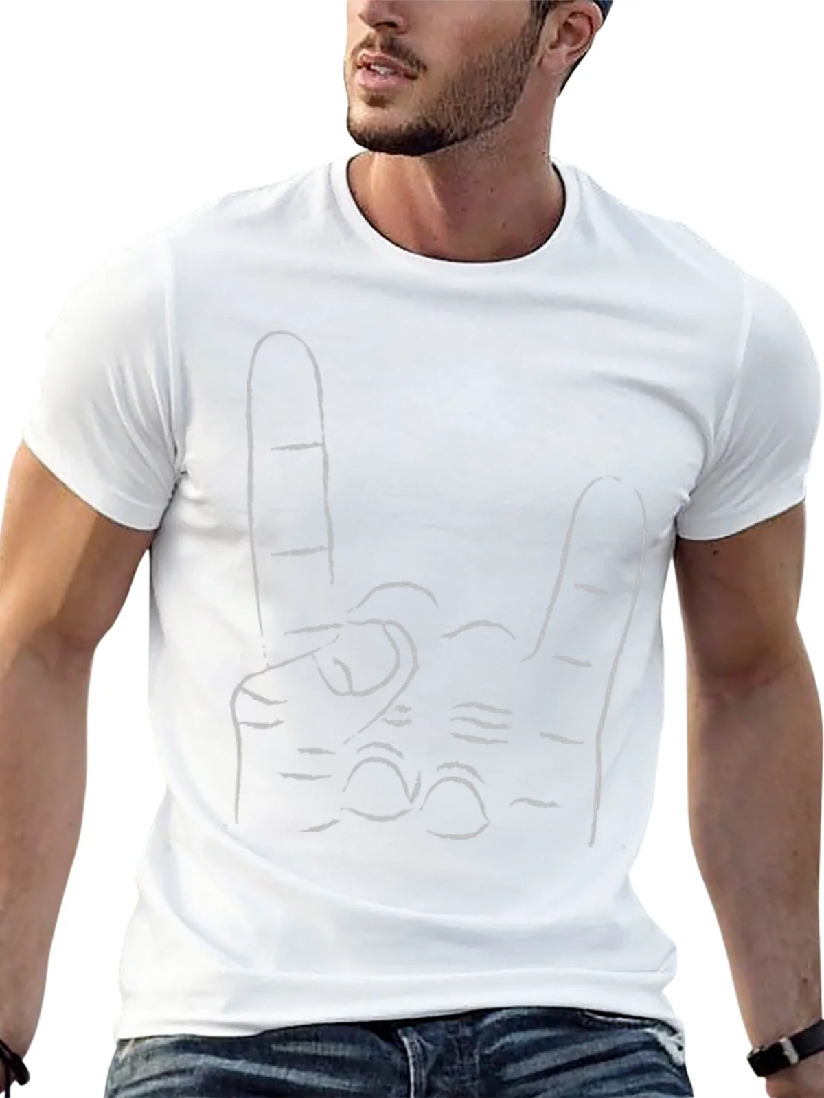 Rock On Hand Graphic Tee - Black T-Shirt product image 10