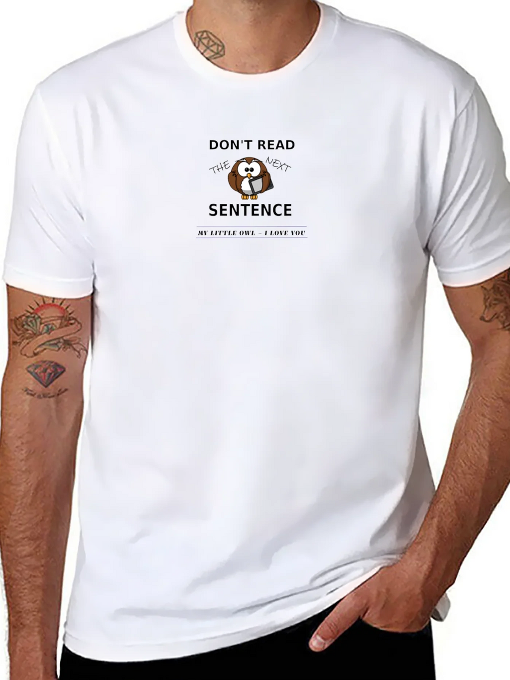 Dont Read Owl Graphic Tee - Black Cotton T-Shirt product image 7