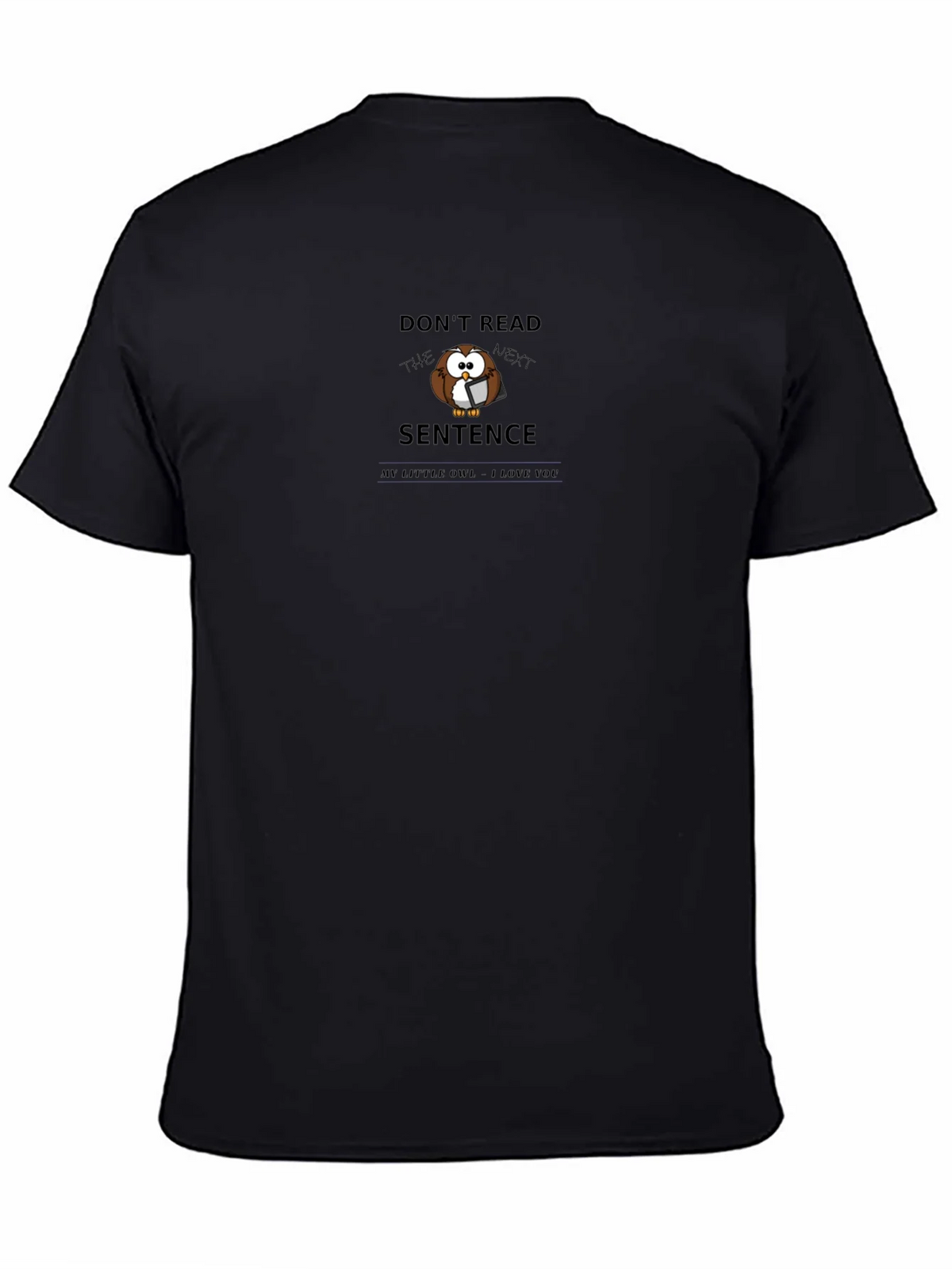 Dont Read Owl Graphic Tee - Black Cotton T-Shirt product image 4