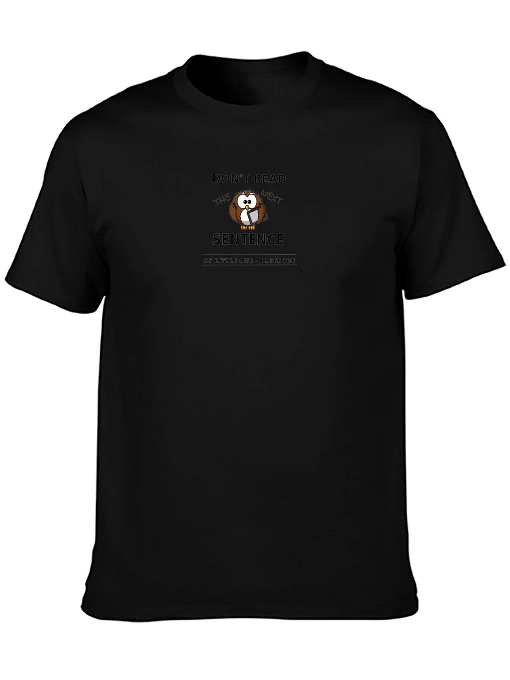 Dont Read Owl Graphic Tee - Black Cotton T-Shirt product image 3