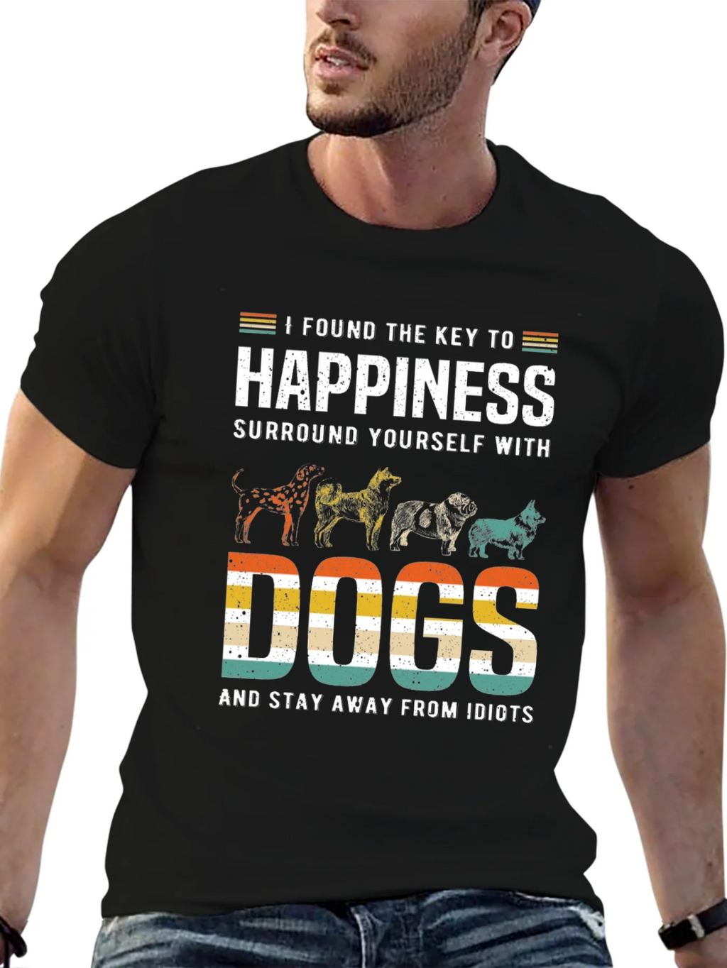 Happiness is Dogs Graphic T-Shirt product image 6
