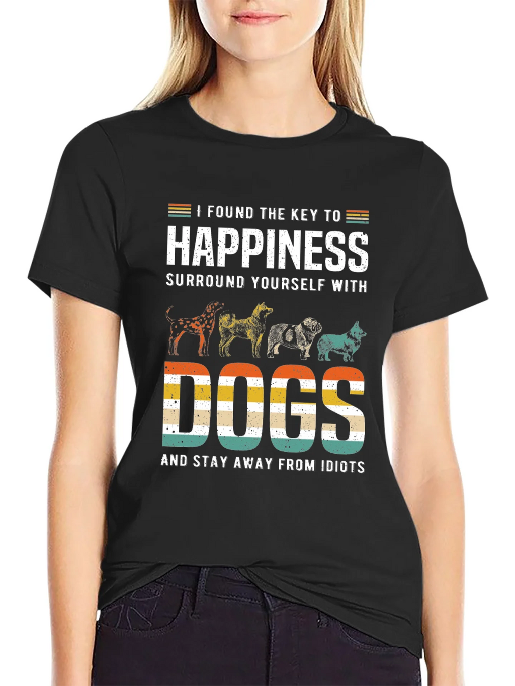 Happiness is Dogs Graphic T-Shirt product image 2