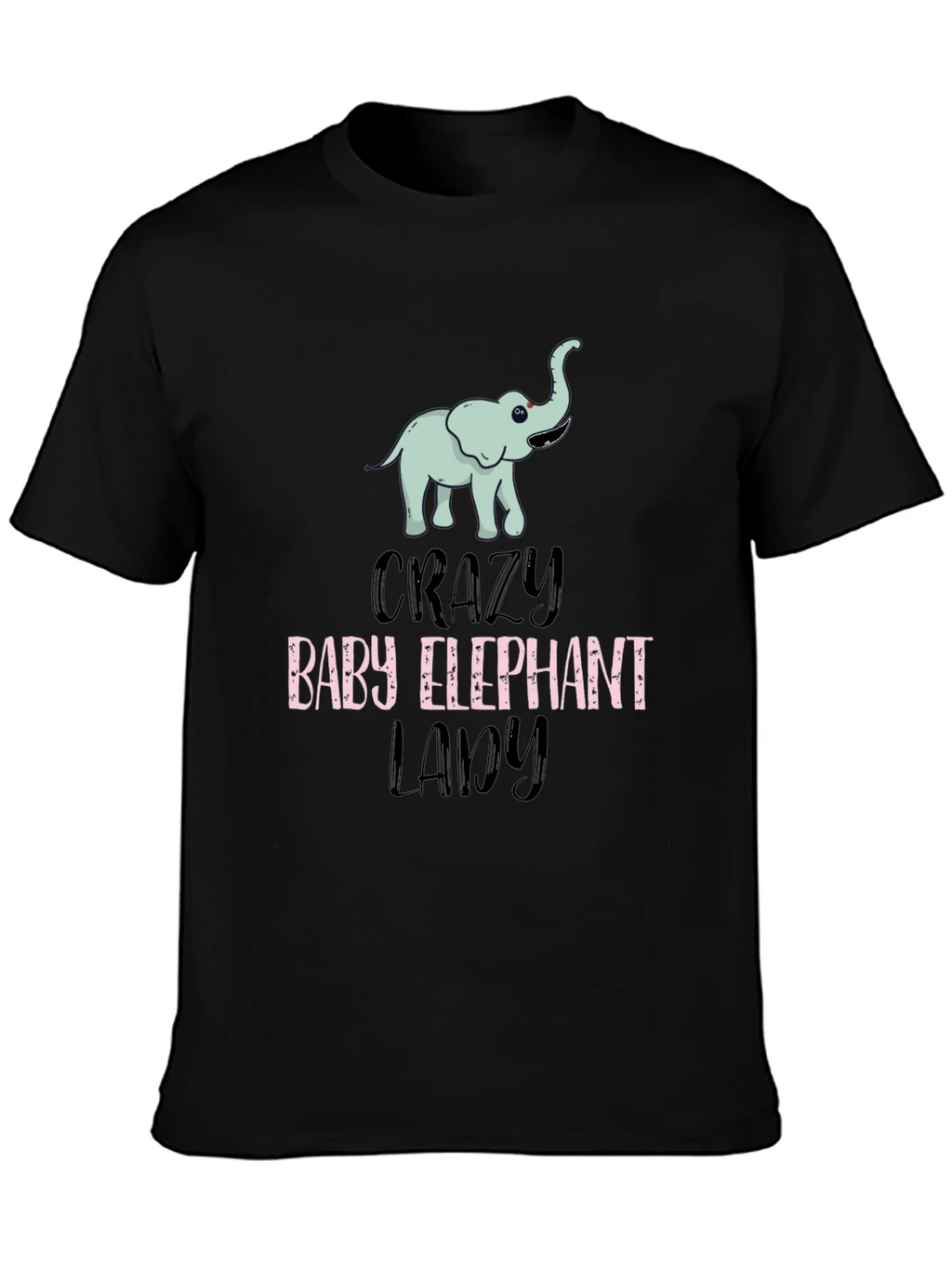 Crazy Baby Elephant Lady T-Shirt Cute Animal Tee product image 3