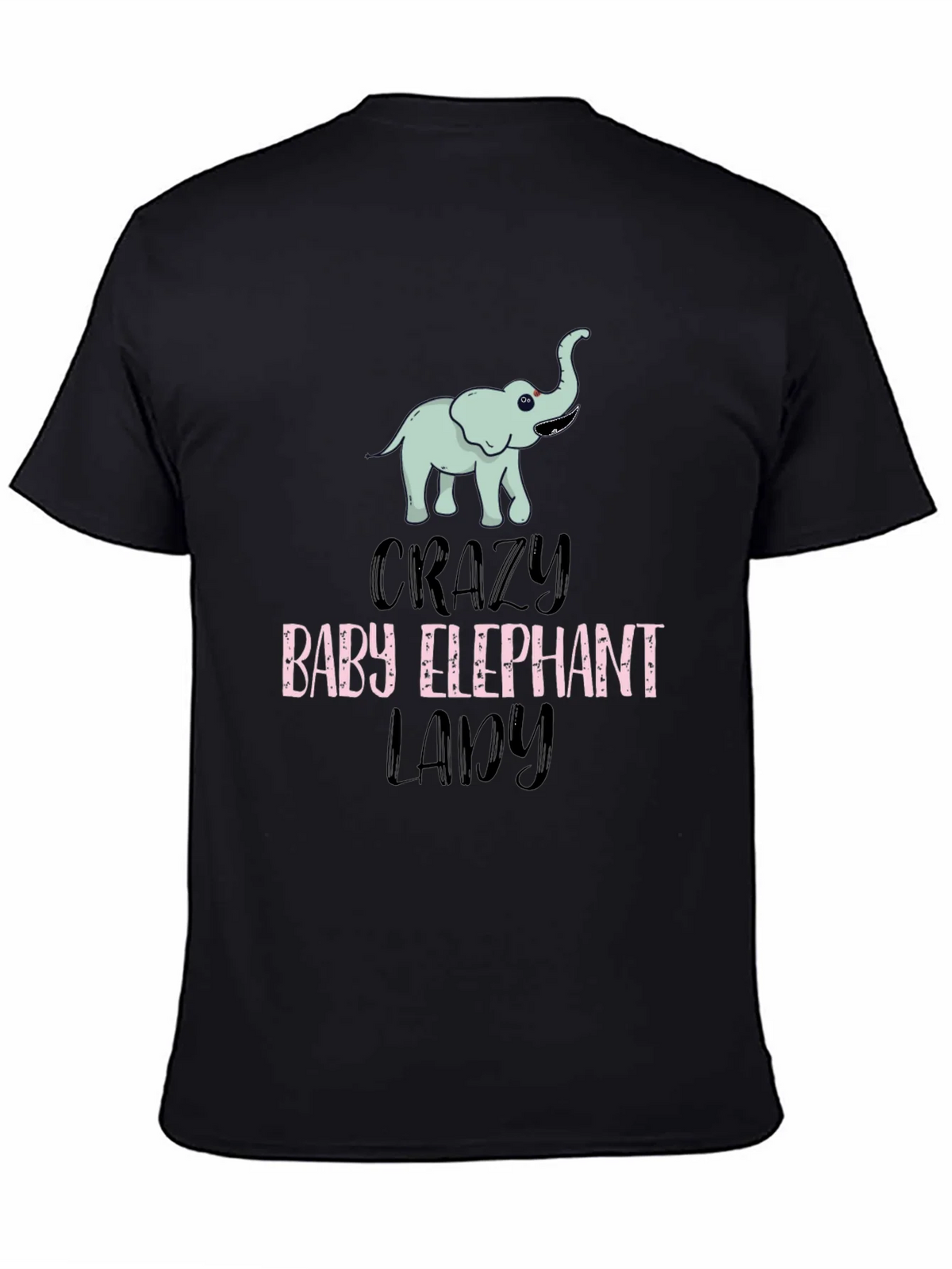 Crazy Baby Elephant Lady T-Shirt Cute Animal Tee product image 4